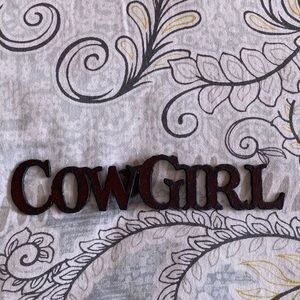 COWGIRL Arizona Script Rustic Metal Fridge Magnet